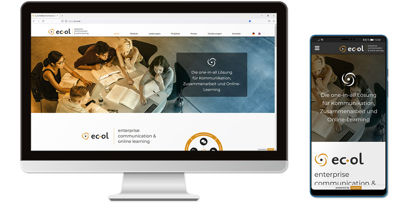 Screenshot der Seite ec-ol.de - enterprise communication & online learnin
