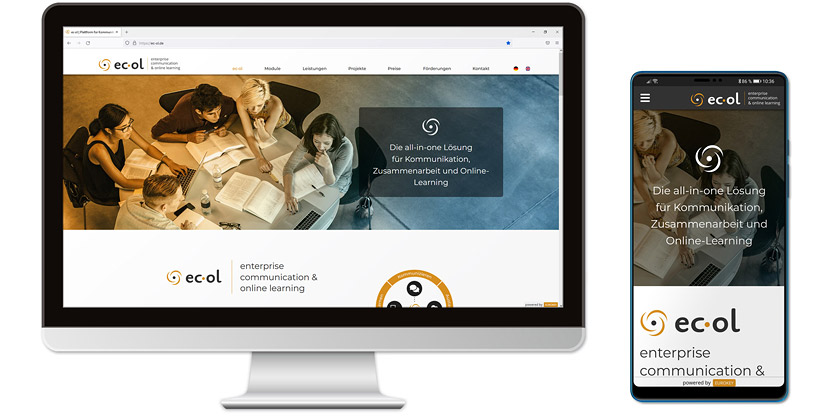 Screenshot der Seite ec-ol.de - enterprise communication & online learnin